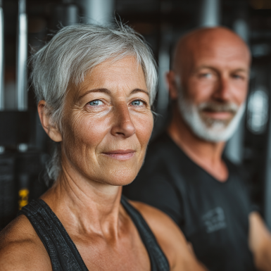 Активні люди старшого віку займаються фітнесом